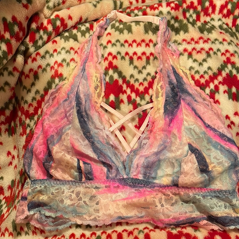 Rainbow halter bralette